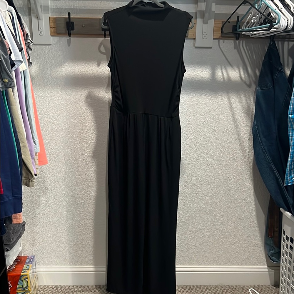Blue Sleeveless Mock Neck Sheath Dress